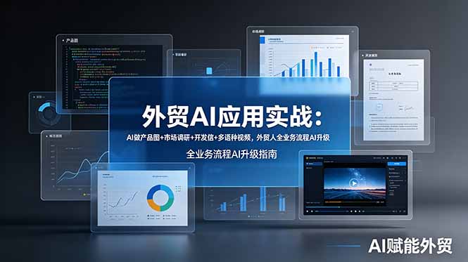 外贸AI应用实战：AI做产品图+市场调研+开发信+多语种视频，外贸人全业务流程AI升级-智点网