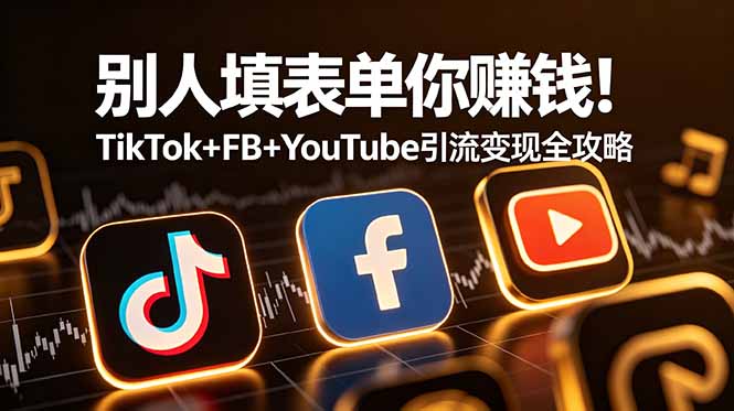 别人填表单你赚钱！TikTok+FB+YouTube 引流变现全攻略【原创双语字幕】-智点网