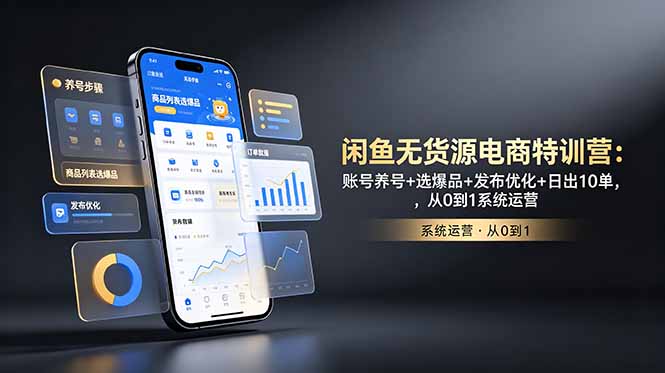闲鱼无货源电商特训营：账号养号+选爆品+发布优化+日出10单，从0到1系统运营-智点网