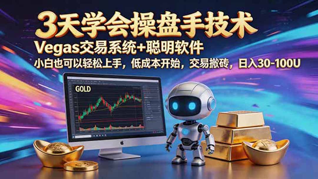 三天学会操盘手技术，vegas技术+聪明软件，小白也可以轻松上手，日入500+-智点网