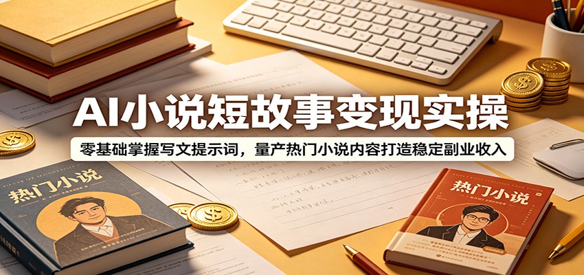 AI小说短故事变现实操：零基础掌握写文提示词，量产热门小说内容打造稳定副业收入-智点网
