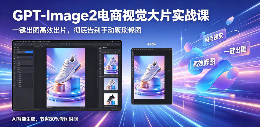 GPT-Image2电商视觉大片实战课，一键出图高效出片，彻底告别手动繁琐修图(更新)-智点网