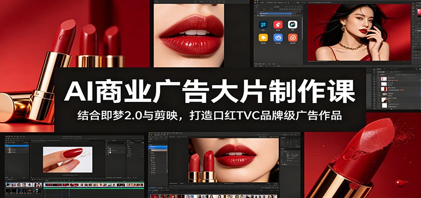 AI商业广告大片制作课：结合即梦2.0与剪映，打造口红TVC品牌级广告作品-智点网