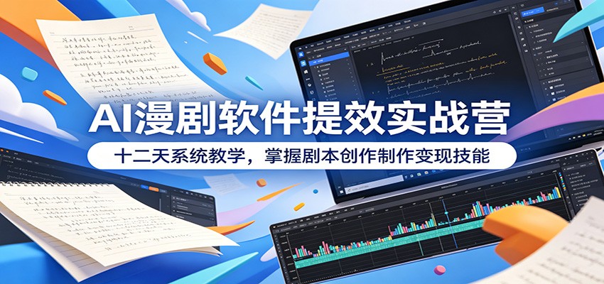 AI漫剧软件提效实战营：十二天系统教学，掌握剧本创作制作变现技能-智点网