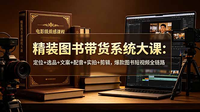 精装图书带货系统大课：定位+选品+文案+配音+实拍+剪辑，爆款图书短视频全链路-智点网