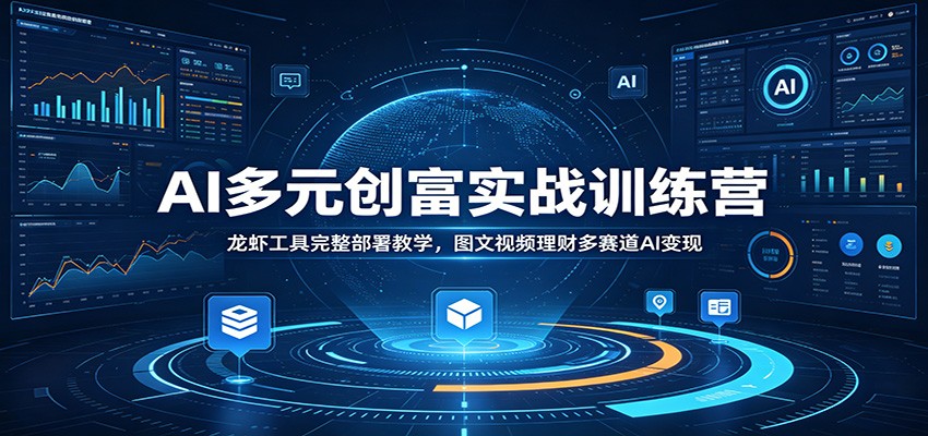 AI多元创富实战训练营：龙虾工具完整部署教学，图文视频理财多赛道AI变现-智点网