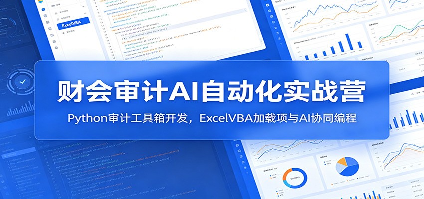 财会审计AI自动化实战营：Python审计工具箱开发，ExcelVBA加载项与AI协同编程-智点网