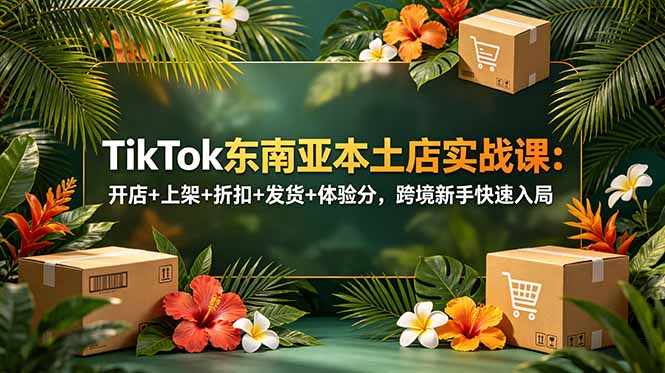 TikTok东南亚本土店实战课：开店+上架+折扣+发货+体验分，跨境新手快速入局-智点网
