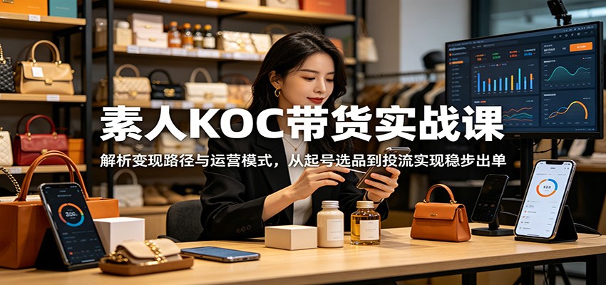素人KOC带货实战课：解析变现路径与运营模式，从起号选品到投流实现稳步出单-智点网