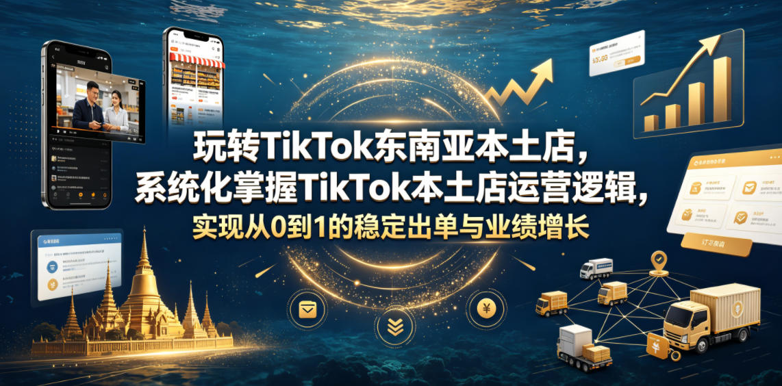 玩转TikTok东南亚本土店，系统化掌握TikTok本土店运营逻辑，实现从0到1的稳定出单与业绩增长-智点网