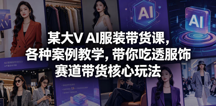 某大V AI服装带货课，各种案例教学，带你吃透服饰赛道带货核心玩法-智点网