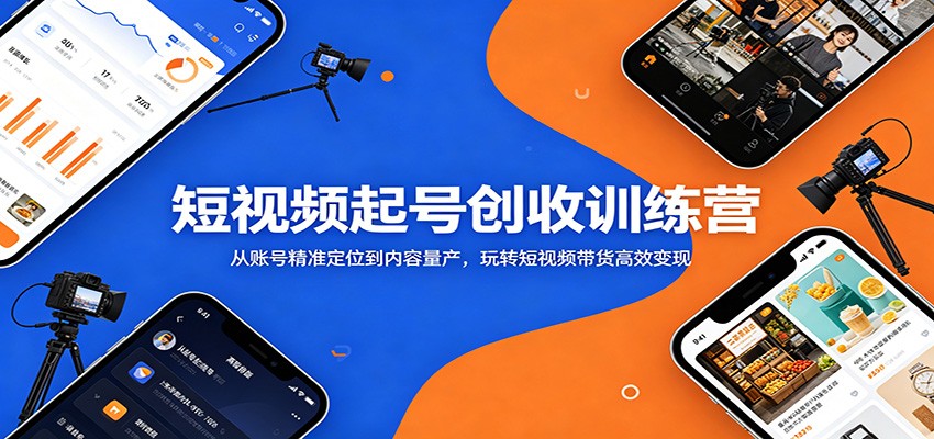 短视频起号创收训练营：从账号精准定位到内容量产，玩转短视频带货高效变现-智点网