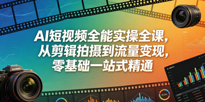 AI短视频全能实操全课，从剪辑拍摄到流量变现，零基础一站式精通-智点网
