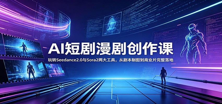 AI短剧漫剧创作课：玩转Seedance2.0与 Sora2两大工具，从剧本制图到商业片完整落地-智点网