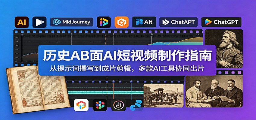 历史AB面AI短视频制作指南：从提示词撰写到成片剪辑，多款AI工具协同出片-智点网