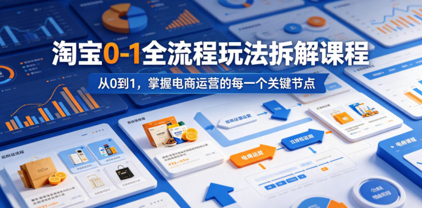 淘宝0-1全流程玩法拆解课程，从0到1，掌握电商运营的每一个关键节点-智点网