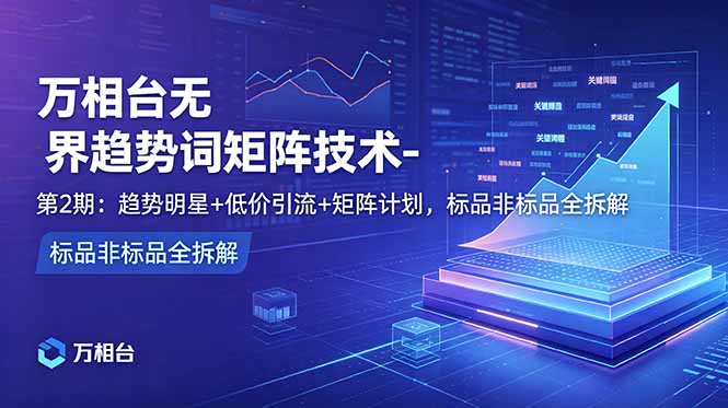 万相台无界趋势词矩阵技术-第2期：趋势明星+低价引流+矩阵计划，标品非标品全拆解-智点网