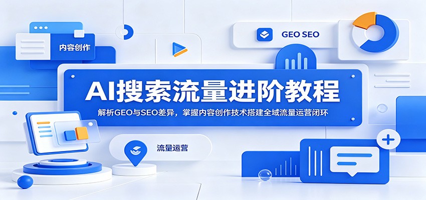 AI搜索流量进阶教程：解析GEO与SEO差异，掌握内容创作技术搭建全域流量运营闭环-智点网