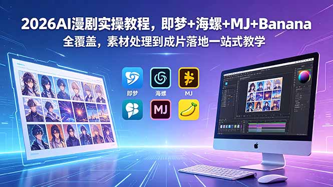 2026AI漫剧实操教程，即梦+海螺+MJ+Banana全覆盖，素材处理到成片落地一站式教学-智点网