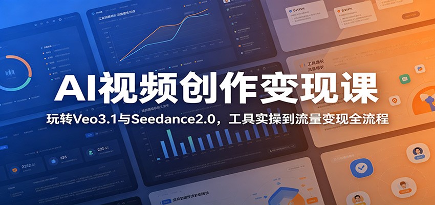 AI视频创作变现课：玩转Veo3.1与Seedance2.0，工具实操到流量变现全流程-智点网