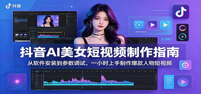抖音AI美女短视频制作指南：从软件安装到参数调试，一小时上手制作爆款人物短视频-智点网