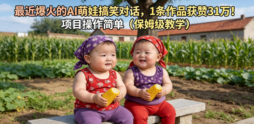 最近爆火的AI萌娃搞笑对话，1条作品获赞31W，项目操作简单(保姆级教学)-智点网