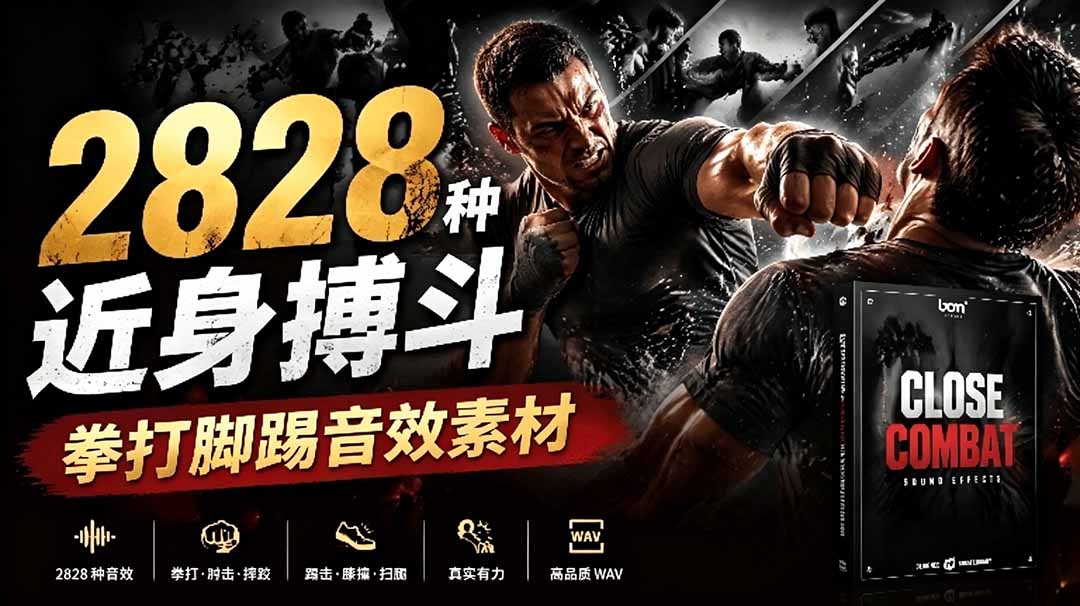 宝藏级别音效！2828种近身搏斗拳打脚踢音效素材，全部中文分类，免解压使用  Close Combat-智点网