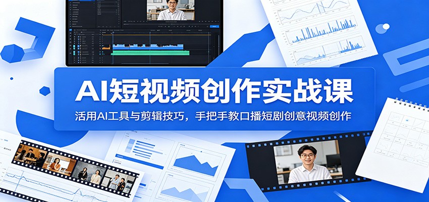 AI短视频创作实战课：活用AI工具与剪辑技巧，手把手教口播短剧创意视频创作-智点网