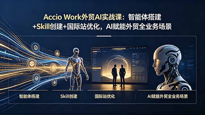 Accio Work外贸AI实战课：智能体搭建+Skill创建+国际站优化，AI赋能外贸全业务场景-智点网