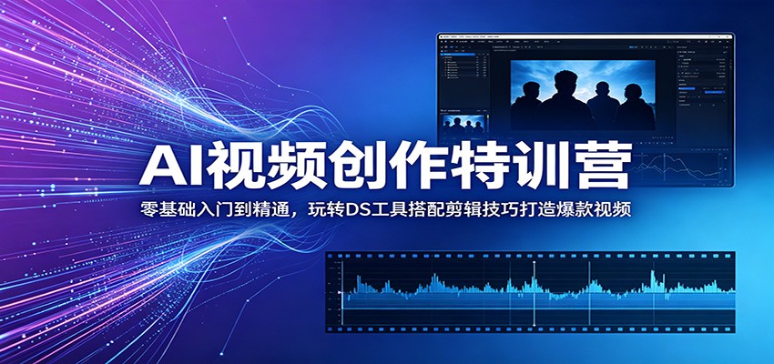 AI视频创作特训营：零基础入门到精通，玩转DS工具搭配剪辑技巧打造爆款视频-智点网