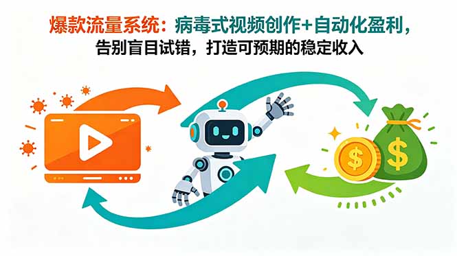 爆款流量系统：病毒式视频创作+自动化盈利，告别盲目试错，打造可预期的稳定收入-智点网