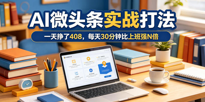 一天挣了408，AI微头条实战打法，每天30分钟比上班强N倍-智点网