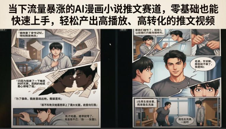 当下流量暴涨的AI漫画小说推文赛道，零基础也能快速上手，轻松产出高播放、高转化的推文视频-智点网