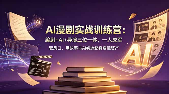 AI漫剧实战训练营：编剧+AI+导演三位一体，一人成军 驭风口，用故事与AI铸造终身变现资产-智点网