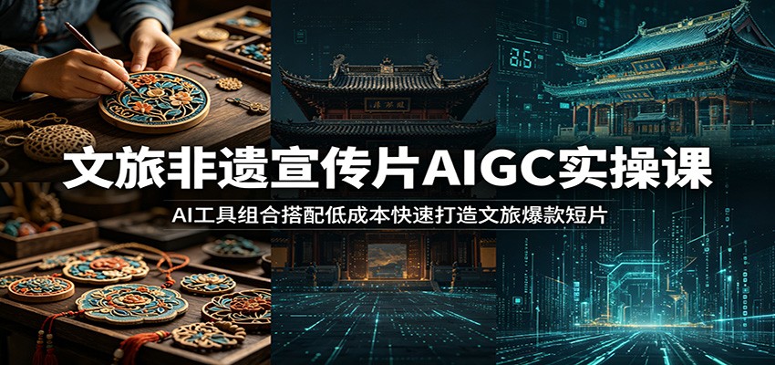 文旅非遗宣传片AIGC实操课：AI工具组合搭配低成本快速打造文旅爆款短片-智点网