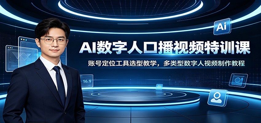 AI数字人口播视频特训课：账号定位工具选型教学，多类型数字人视频制作教程-智点网