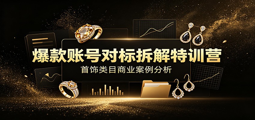 爆款账号对标拆解特训营：首饰类目商业案例分析，配套完整资料内容-智点网
