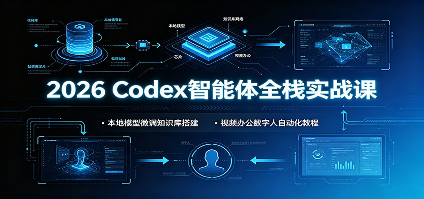 2026 Codex智能体全栈实战课：本地模型微调知识库搭建，视频办公数字人自动化教程-智点网