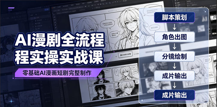 AI漫剧全流程实操实战课｜零基础AI漫画短剧完整制作、脚本出图成片全链路落地教程-智点网