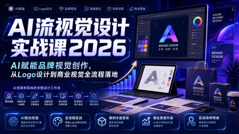 AI流视觉设计实战课2026：AI赋能品牌视觉创作，从Logo设计到商业视觉全流程落地-智点网