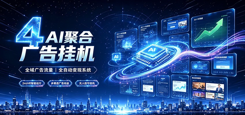全域广告流量聚合，AI无人挂机稳赚佣金，打造长期稳定被动收入副业-智点网