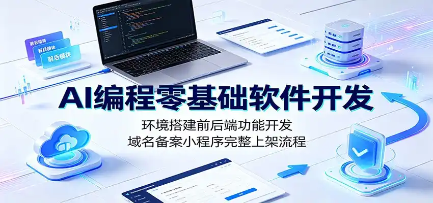 AI编程零基础软件开发：环境搭建前后端功能开发，域名备案小程序完整上架流程-智点网