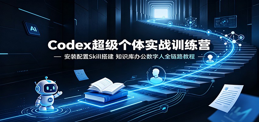 Codex超级个体实战训练营：安装配置Skill搭建，知识库办公数字人全链路教程-智点网