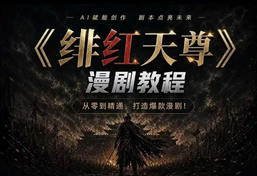 绯红天尊AI漫剧系统教程｜从零入门到精通，工具运用+剧本创作+爆款逻辑+提示词素材+镜头剪辑，全套爆款漫剧落地实战课-智点网