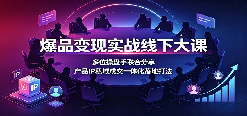 爆品变现实战线下大课：多位操盘手联合分享，产品IP私域成交一体化落地打法-智点网