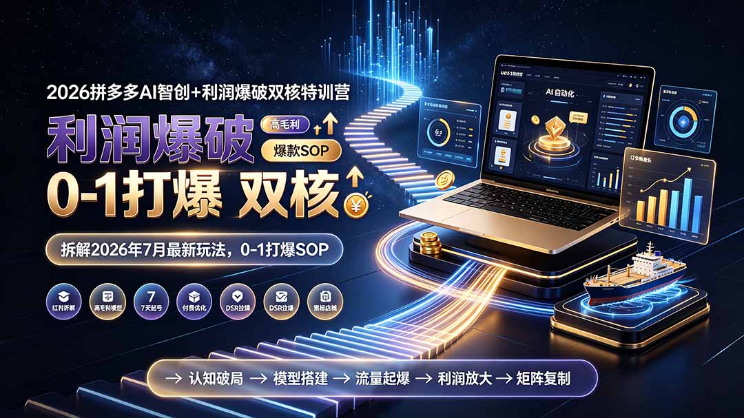 2026拼多多AI智创+利润爆破双核特训营-拆解2026年7月最新玩法，0-1打爆SOP-智点网