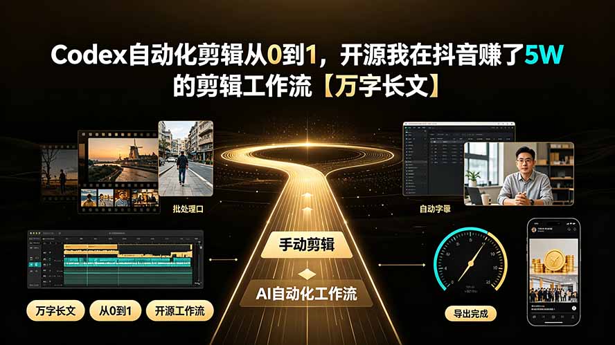 Codex自动化剪辑从0到1，开源我在抖音赚了5W 的剪辑工作流【万字长文】-智点网