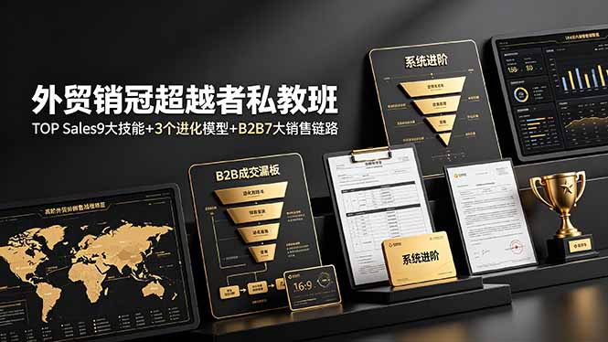 外贸销冠超越者私教班：TOP Sales9大技能+3个进化模型+B2B7大销售链路，系统进阶-智点网