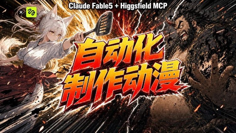 AI自动化动漫制作！Claude Fable 5接入Higgsfield MCP，直接生成完整创意内容-智点网