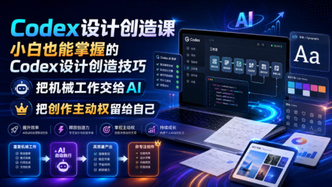 Codex设计创造课，小白也能掌握的Codex设计创造技巧，把机械工作交给AI，把创作主动权留给自己-智点网